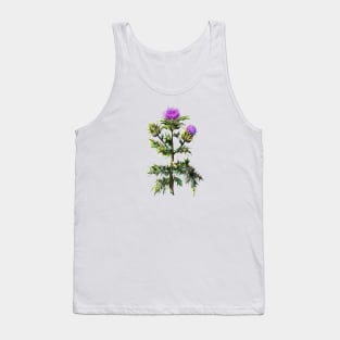 Thistle watercolor print Tank Top